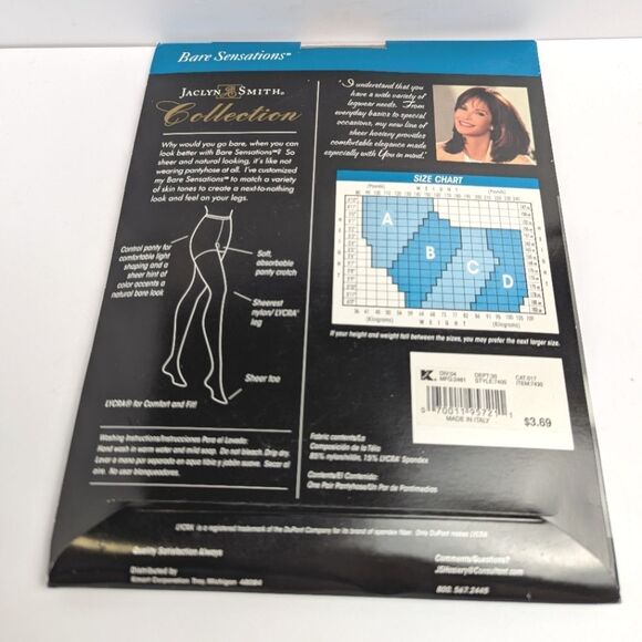 Jaclyn Smith Vintage NOS 3 Pairs Pantyhose Size C L/XL Nude Beige Black - Picture 9 of 10